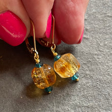 Load image into Gallery viewer, Citrine Fancy Cube Earrings