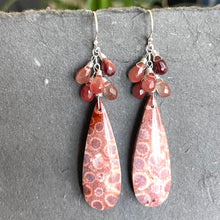 Load image into Gallery viewer, Fossil Cascade Earrings, OOAK 008