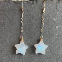 Load image into Gallery viewer, Rainbow Moonstone Star Earrings