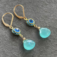 Load image into Gallery viewer, Aqua Chalcedony Vintage Dangles
