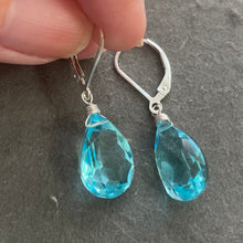 Load image into Gallery viewer, Sparkling Topaz Blue dangles
