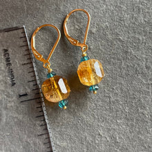 Load image into Gallery viewer, Citrine Fancy Cube Earrings