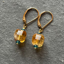 Load image into Gallery viewer, Citrine Fancy Cube Earrings