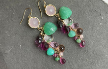 Load image into Gallery viewer, Garden of Happiness Gemstone  Cascade earrings