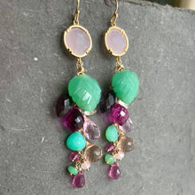 Load image into Gallery viewer, Garden of Happiness Gemstone  Cascade earrings