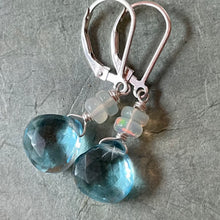 Load image into Gallery viewer, Just Perfect Topaz Blue and Opal dangles