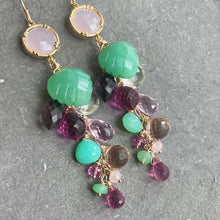 Load image into Gallery viewer, Garden of Happiness Gemstone  Cascade earrings