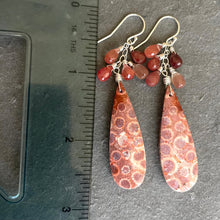 Load image into Gallery viewer, Fossil Cascade Earrings, OOAK 008