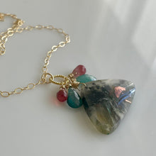 Load image into Gallery viewer, Multicolor Chrysocolla Copper in Chalcedony Necklace