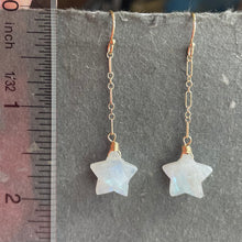 Load image into Gallery viewer, Rainbow Moonstone Star Earrings