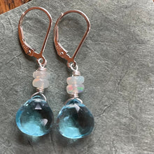 Load image into Gallery viewer, Just Perfect Topaz Blue and Opal dangles