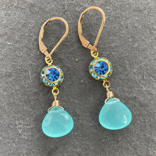 Load image into Gallery viewer, Aqua Chalcedony Vintage Dangles