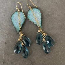 Load image into Gallery viewer, Enamel Millefiori Dangles, London Blue, OOAK