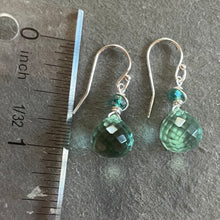 Load image into Gallery viewer, Fluorite Green Quartz Onion Dangle Earrings