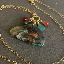 Load image into Gallery viewer, Multicolor Chrysocolla Copper in Chalcedony Necklace