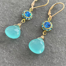 Load image into Gallery viewer, Aqua Chalcedony Vintage Dangles