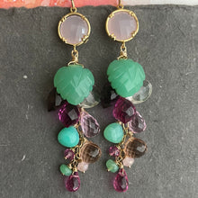 Load image into Gallery viewer, Garden of Happiness Gemstone  Cascade earrings