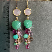 Load image into Gallery viewer, Garden of Happiness Gemstone  Cascade earrings