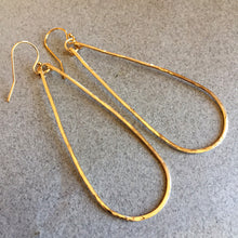 Load image into Gallery viewer, STERLING SILVER Anna Long Teardrop Hoop