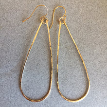 Load image into Gallery viewer, STERLING SILVER Anna Long Teardrop Hoop