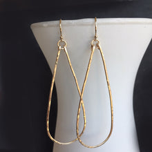 Load image into Gallery viewer, STERLING SILVER Anna Long Teardrop Hoop