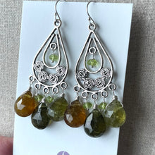 Load image into Gallery viewer, Vessonite Garnet Chandelier Earrings, OOAK