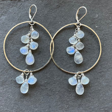 Load image into Gallery viewer, Double Decker Hoop Moonstone Combo