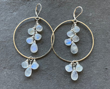 Load image into Gallery viewer, Double Decker Hoop Moonstone Combo