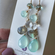 Load image into Gallery viewer, Shimmering Labradorite Cascade Earrings, OOAK