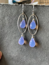 Load image into Gallery viewer, Glowing Scorolite Oval Hoop Earrings