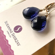 Load image into Gallery viewer, Deep Tanzanite Quartz Leverback Earrings