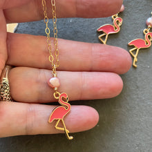 Load image into Gallery viewer, Flamingo and Pearl Necklace