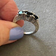 Load image into Gallery viewer, Black CZ Cocktail Ring, 8