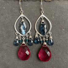Load image into Gallery viewer, Captivating Kyanite and Sapphire Pink Earrings