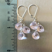 Load image into Gallery viewer, Pink morganite quartz trio leverback