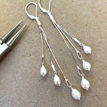 Load image into Gallery viewer, Dripping with Petite Baroque Pearls Tassel Earrings