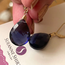 Load image into Gallery viewer, Deep Tanzanite Quartz Leverback Earrings