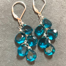Load image into Gallery viewer, Paraiba blue cascade earrings