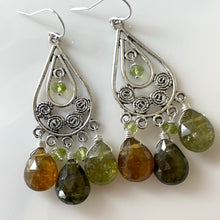 Load image into Gallery viewer, Vessonite Garnet Chandelier Earrings, OOAK