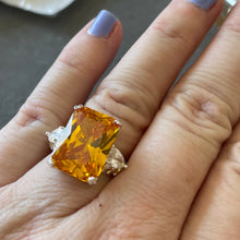 Load image into Gallery viewer, Golden Topaz Look Cocktail Ring, 7