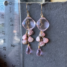 Load image into Gallery viewer, Cushion Cut Rhodocrosite Cascade Earrings