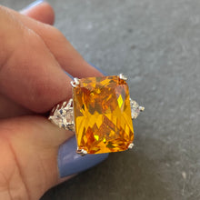 Load image into Gallery viewer, Golden Topaz Look Cocktail Ring, 7
