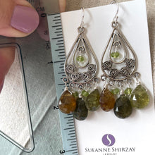 Load image into Gallery viewer, Vessonite Garnet Chandelier Earrings, OOAK
