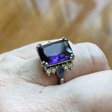 Load image into Gallery viewer, Amethyst Look Cocktail Ring, 7