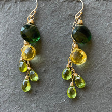 Load image into Gallery viewer, Bicolor Lemon Lime Cascade Earrings