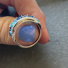 Load image into Gallery viewer, Blue Sapphire Look Fun Ring, 002 Size 7