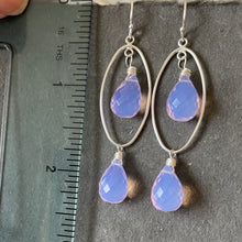 Load image into Gallery viewer, Glowing Scorolite Oval Hoop Earrings