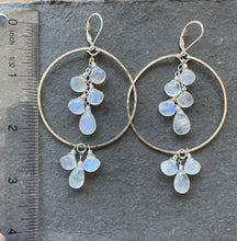 Load image into Gallery viewer, Double Decker Hoop Moonstone Combo
