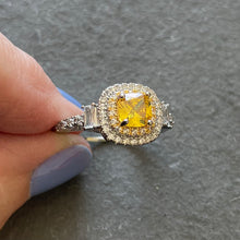 Load image into Gallery viewer, Yellow Topaz Look Filigree Elegant Cocktail Ring, Size 8