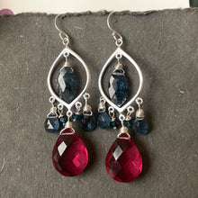 Load image into Gallery viewer, Captivating Kyanite and Sapphire Pink Earrings